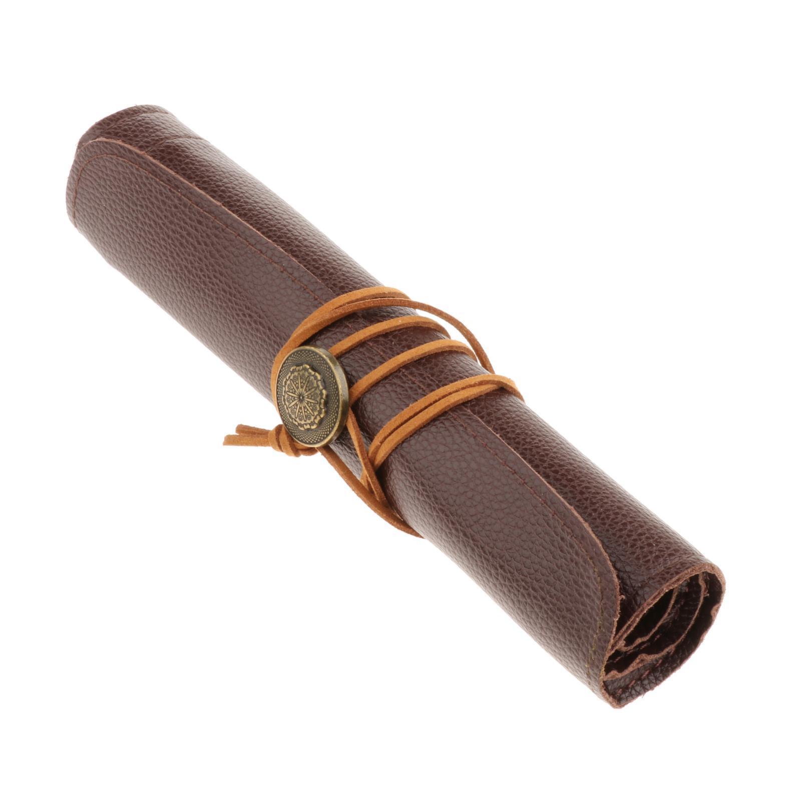 Roll Up Bag Cover Case PU Leather Wrap Organizer  Pouch Tool Bag