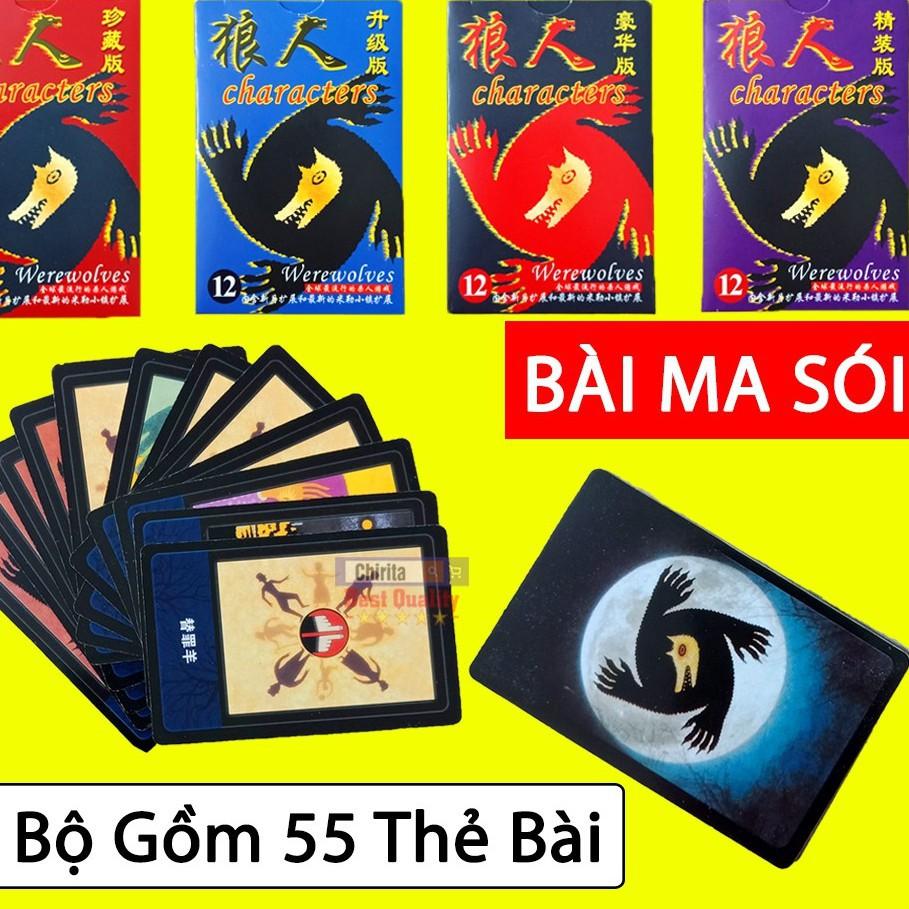 Bộ Bài Ma Sói 55 Thẻ Bài - Bài Ma Sói Giấy Cứng Cao Cấp