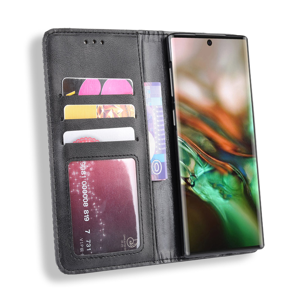 Bao da ví, nam châm dành cho samsung galaxy note 10 Leather Fashion