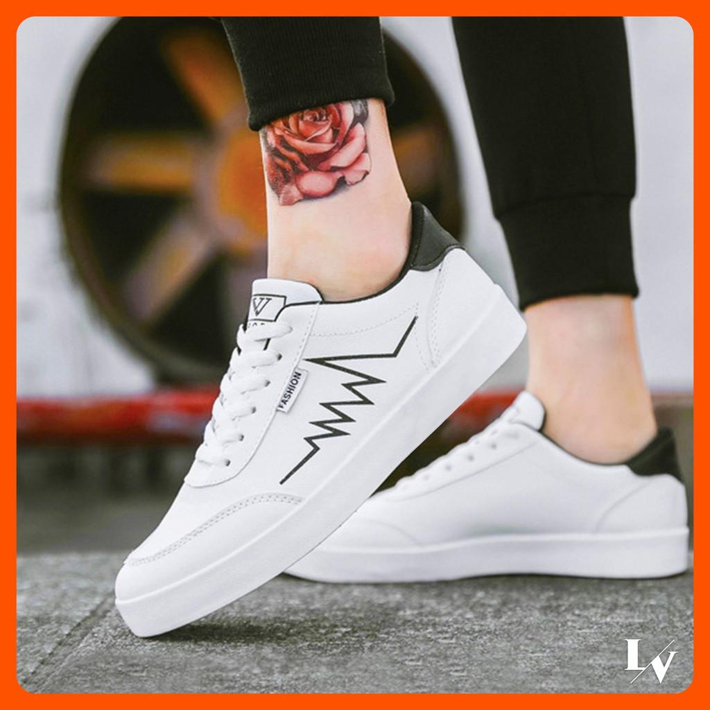 Giày Thể Thao Nam Sneaker Heartbeat White and Black