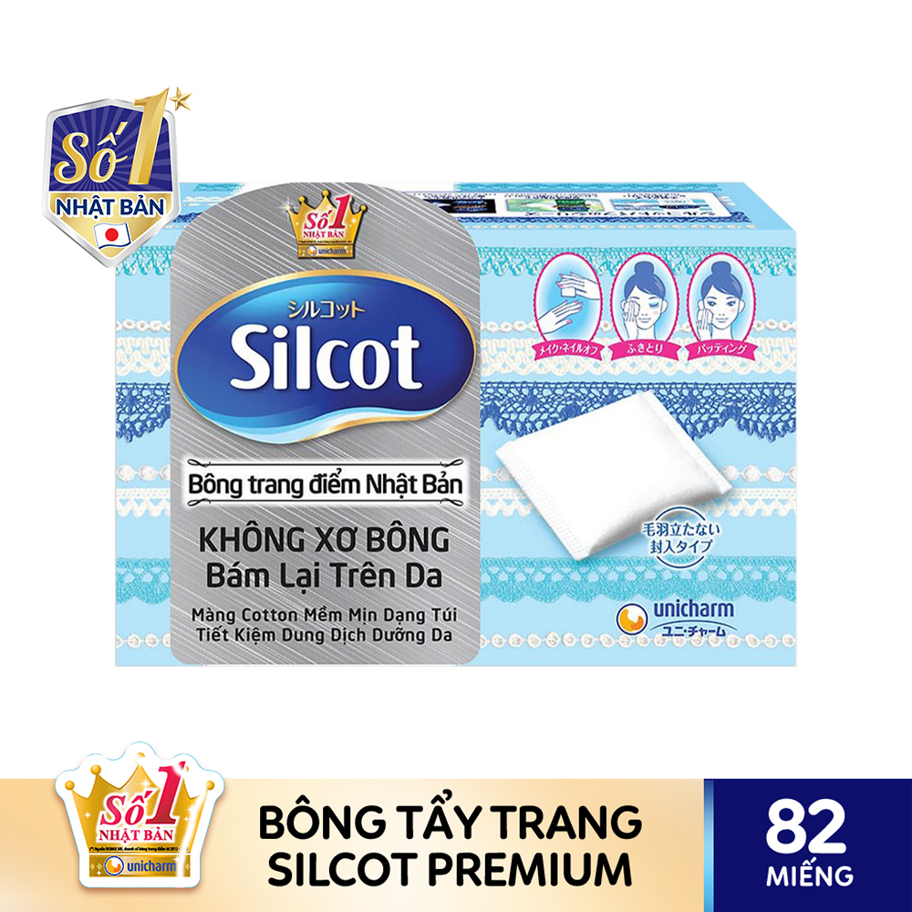 Bộ 4 Bông tẩy trang Silcot hộp 82 miếng tặng 2 hộp Silcot cùng loại