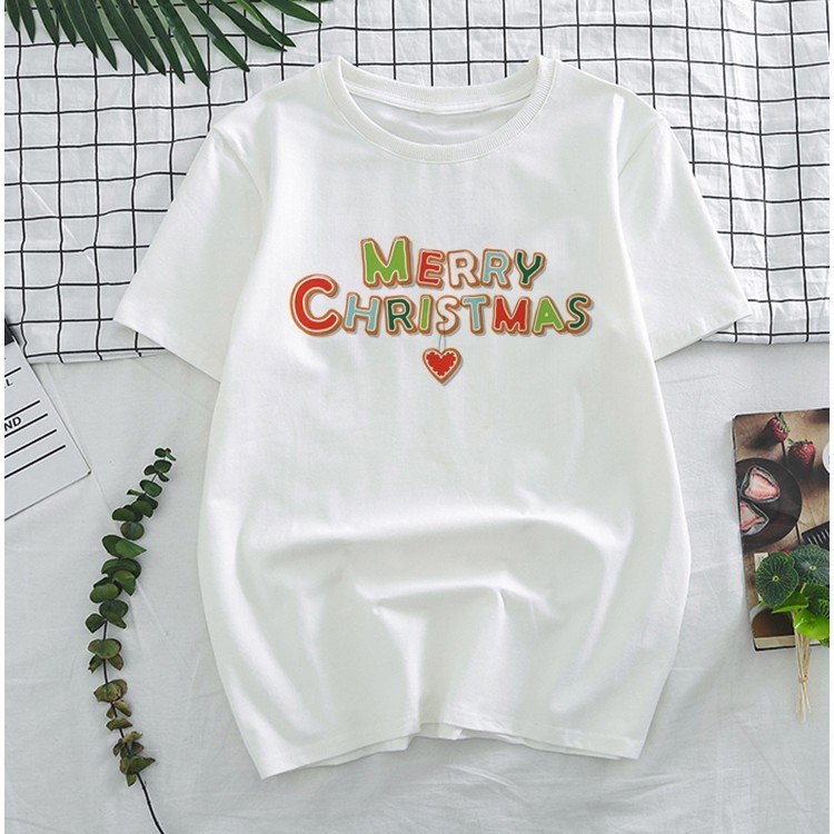 Áo Noel nữ nam Merry Christmas áo thun ngắn tay