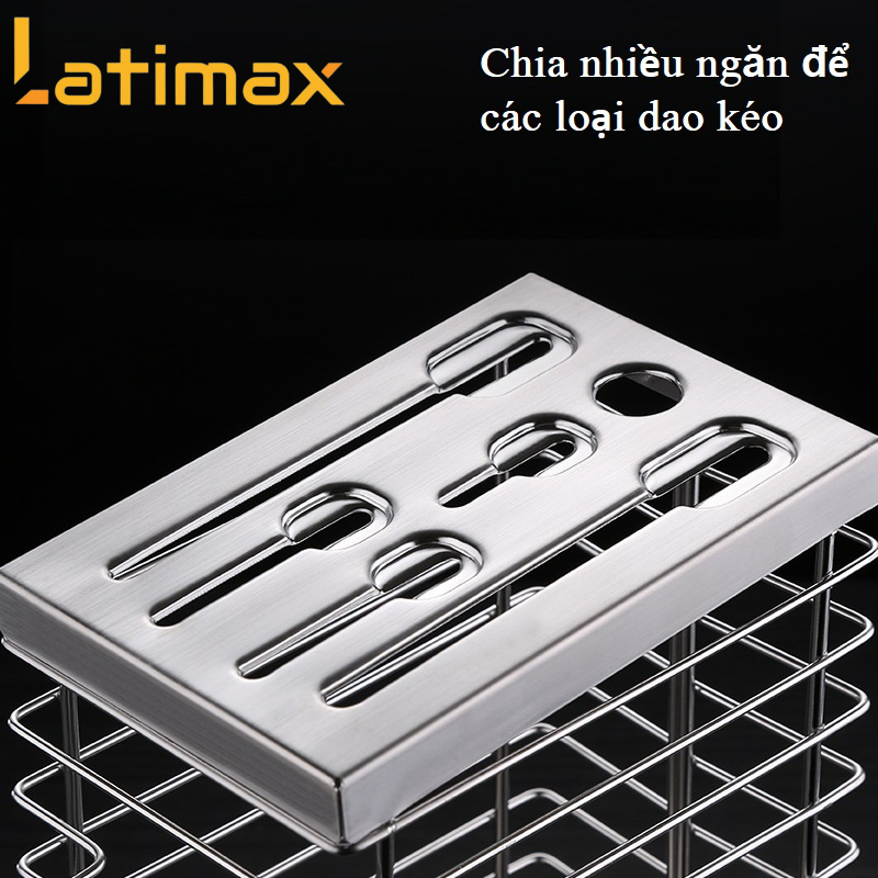 Kệ Để Dao Kéo Nhà Bếp Đa Năng Inox 304 Cao Cấp Kèm Khay Hứng Nước Tiện Lợi - Mẫu Chữ Nhật