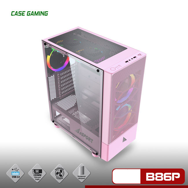 Vỏ Case Gaming VSP B86 Pink (Màu Hồng) - Hàng Chính Hãng