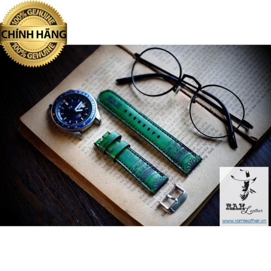 DÂY ĐỒNG HỒ TRỐNG ĐỒNG XANH LÁ VEGTAN PHỦ 1 MÀU DÀNH CHO CASIO AE1200/SEIKO5 - HÀNG CHÍNH HÃNG