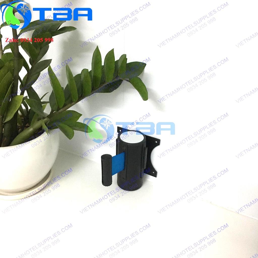 Đầu dây trụ chắn màu đen 2m gắn tường dây căng màu xanh dương cao cấp