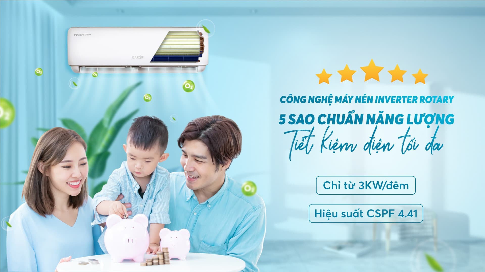 Máy lạnh iventer Karofi I1C12, 12000BTU - Hàng Chính Hãng - Giao hàng và lắp đặt miễn phí toàn quốc