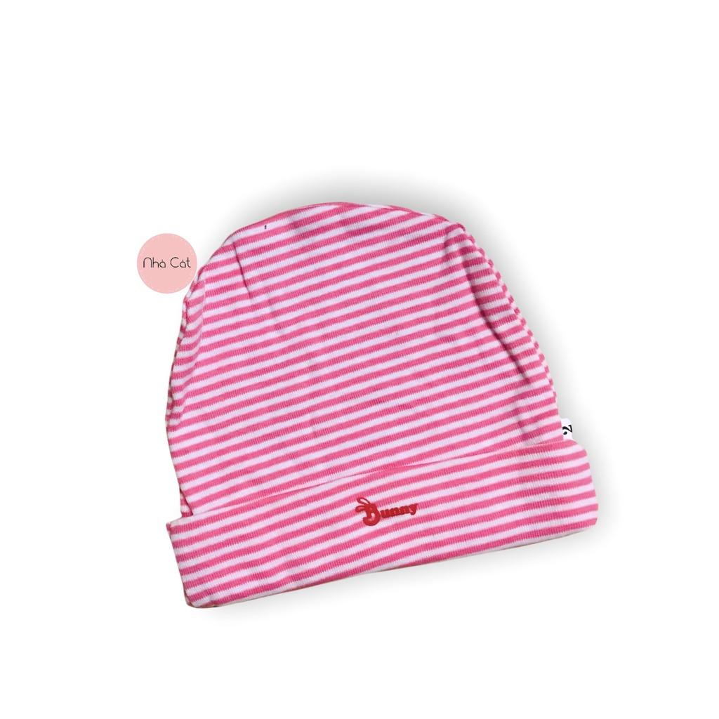 Mũ sơ sinh Bunny 0-6m thun cotton xuất mềm, co giãn, thoải mái