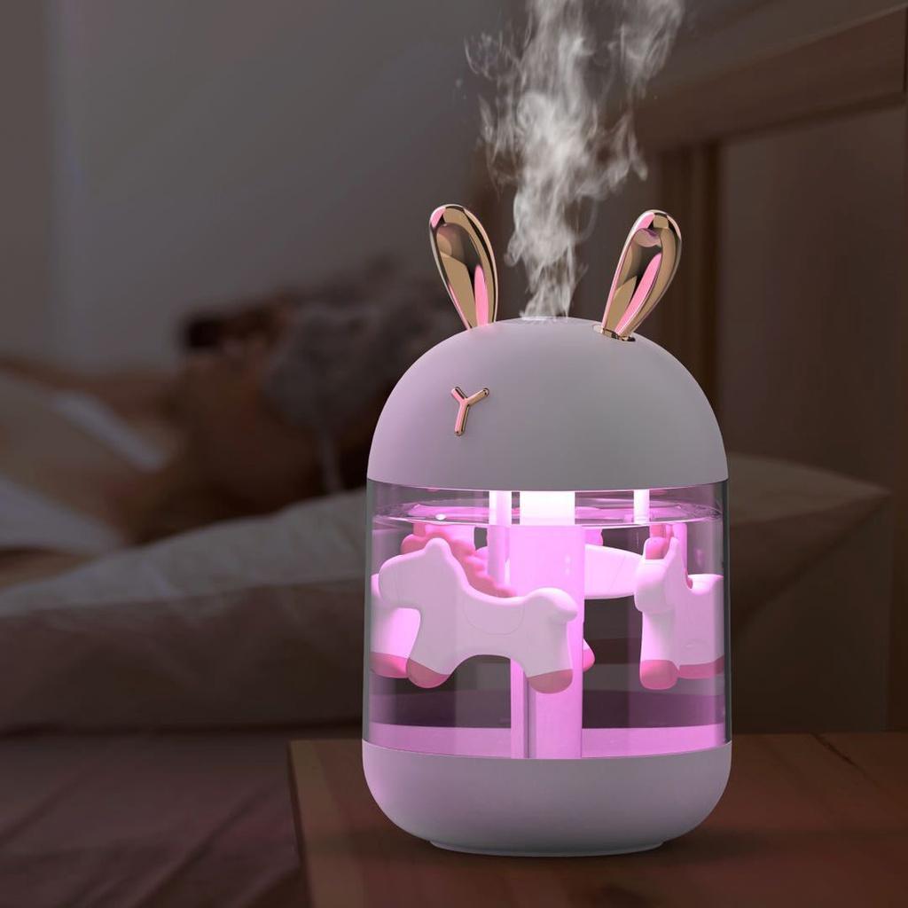 Air Humidifier 300ML Pet Cute Mini Humidifier USB Aroma Essential LED Lights Night Lamp Air Purifier Diffuser for Home Car