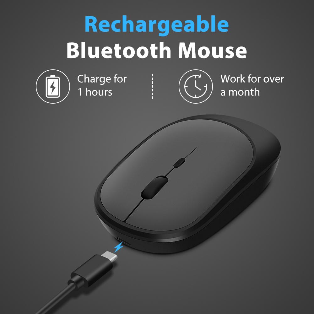 Chuột Bluetooth 2.4G Không Dây Sạc Chuột Máy Tính Chơi Game Charing Mỏng Di Động 3 DPI Có Thể Điều Chỉnh Mause Cho Mạc iPad Máy Tính