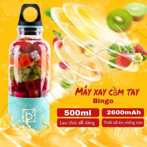 Máy Xay Sinh Tố Bingo Juicer Cup Cầm Tay Mini Sạc Pin 4 Lưỡi 25W 500Ml - CHỐNG NƯỚC CHỐNG VA ĐẬP Cho Mùa Hè 2021