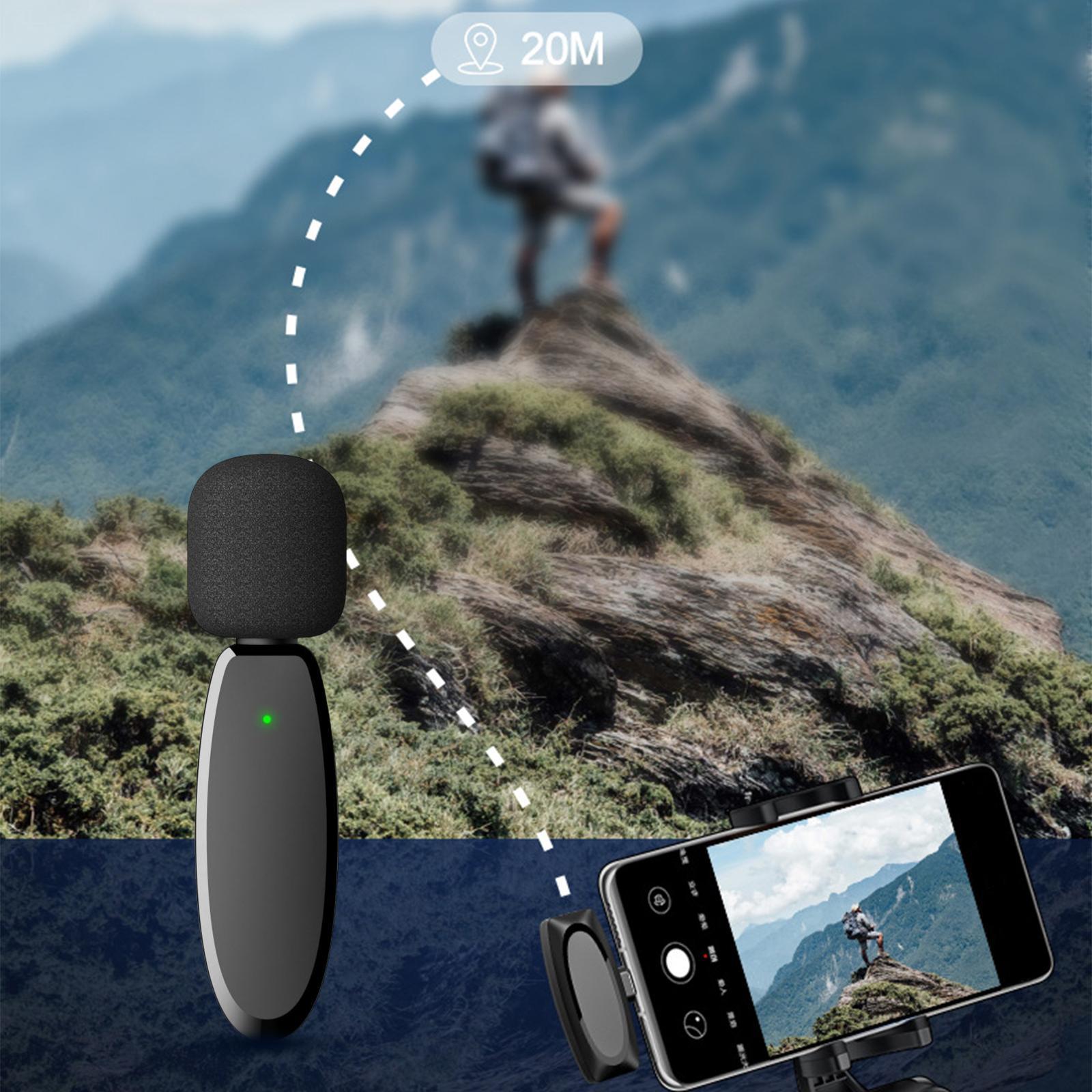 Wireless Lavalier Microphone Noise Reduction Mini Mic for Android Youtubers