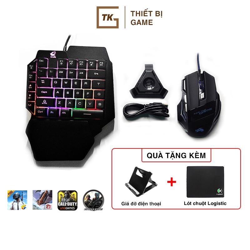 Combo bộ chuyển đổi BSP P5 và bàn phím K15, chuột X3 chơi game PUBG Mobile, Free Fire, ROS