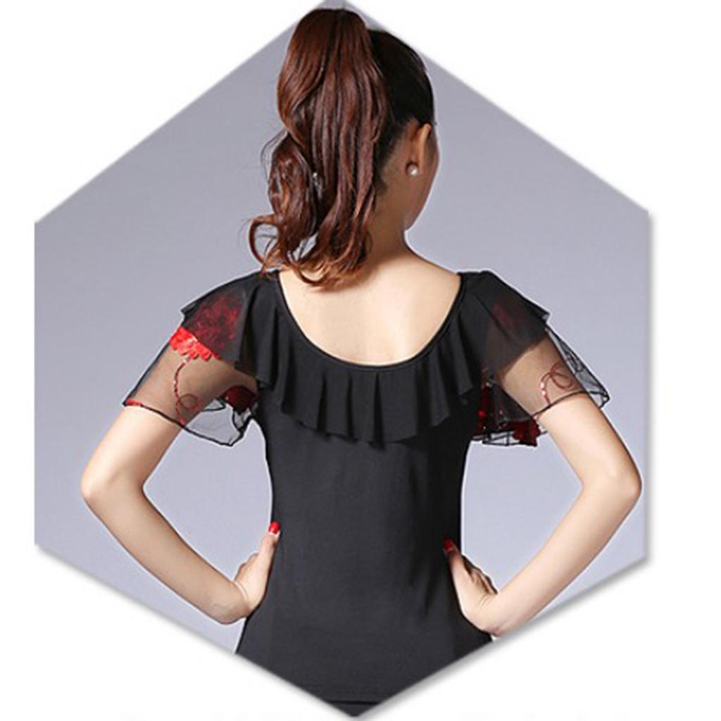 Ballroom Flamenco Latin Salsa Dance Blouse Tops Stage Dancewear Costumes