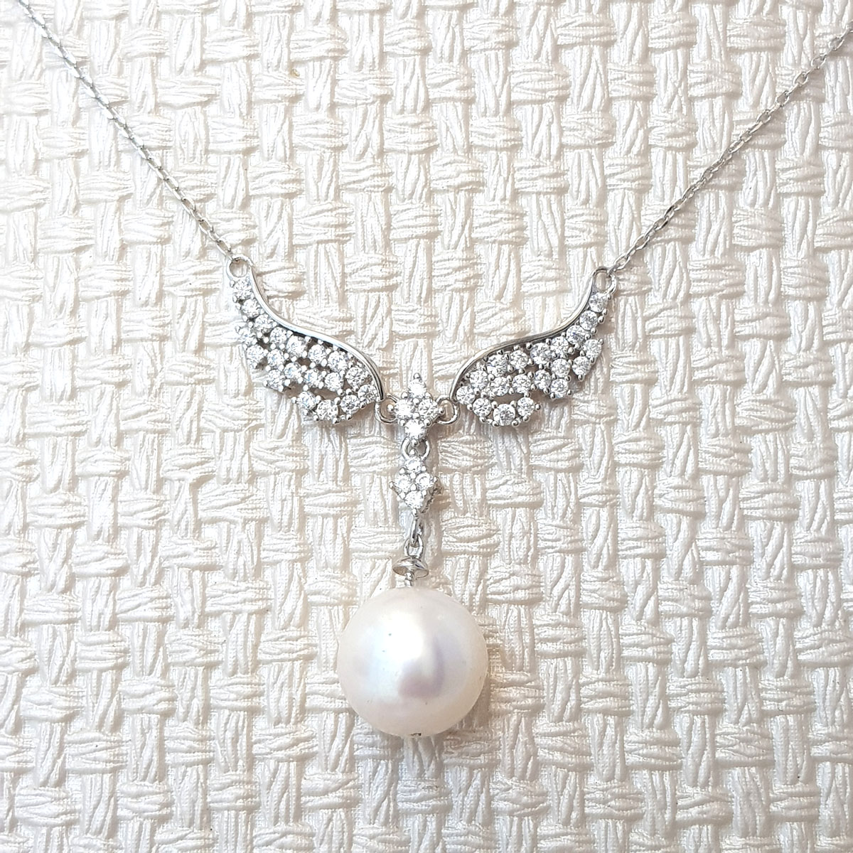 Dây Chuyền Mặt Ngọc Trai Cao Cấp - Đôi Cánh Thiên Thần- Trang Sức Cô Tấm - ANGEL WINGS PEARL - Bạc S925 Nạm Zirco - COTAM0506 + Tặng Kèm Phụ Kiện Bảo Dưỡng