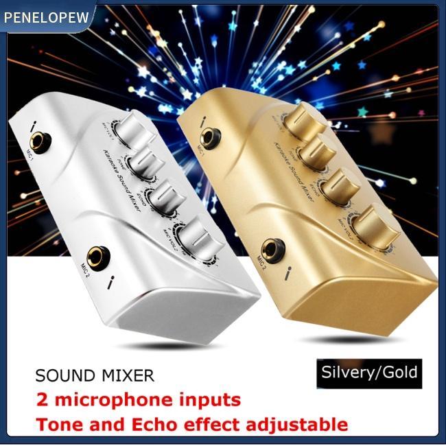 Máy Trộn Âm Thanh Karaoke Kỹ Thuật Số Mini Hai Đầu Vào Cho Gia Đình KTV