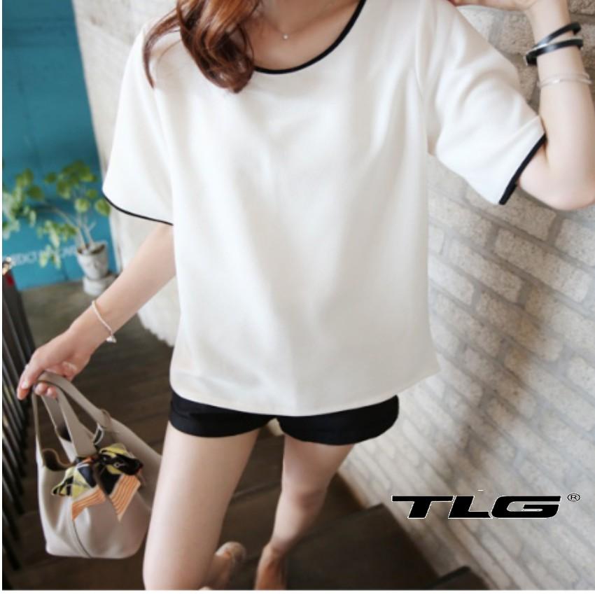 ️️ Áo thun nữ ngắn tay phong cách Hàn Quốc TI 352 1(trắng) tặng 01 bút bi cao cấp TI M 410