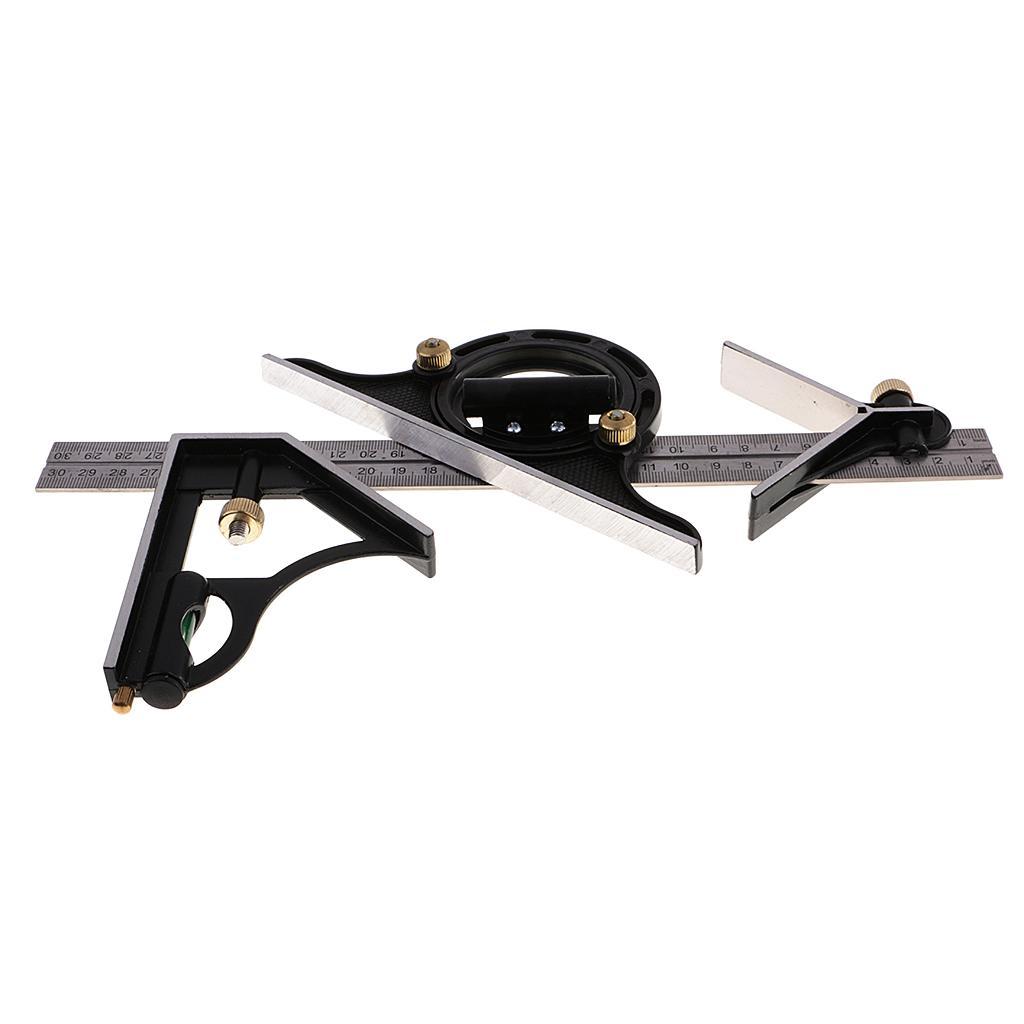 12 Inch Combination Square Set Stainless Steel Ruler Precision Measurement