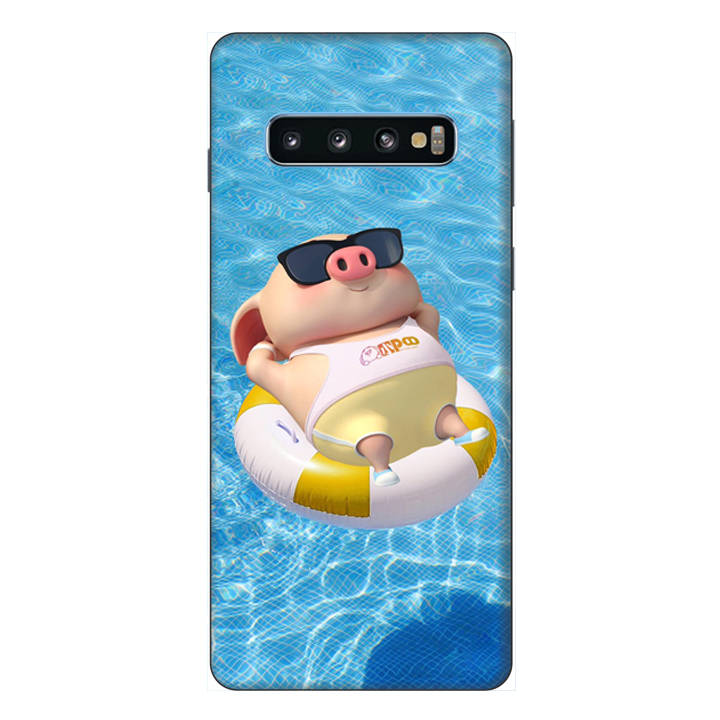Ốp Lưng Điện Thoại Samsung S10 Heo Con Tắm Biển