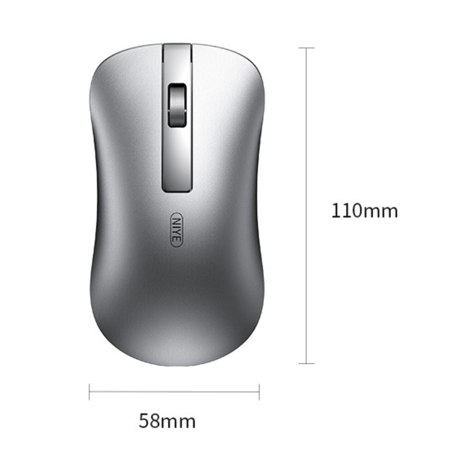 Chuột Không Dây Bluetooth Thiết Sạc Mause Hai Chế Độ Không Tắt Tiếng 2.4G USB Chuột Chơi Game Cho Máy Tính Laptop Xiaomi Macbook mạc