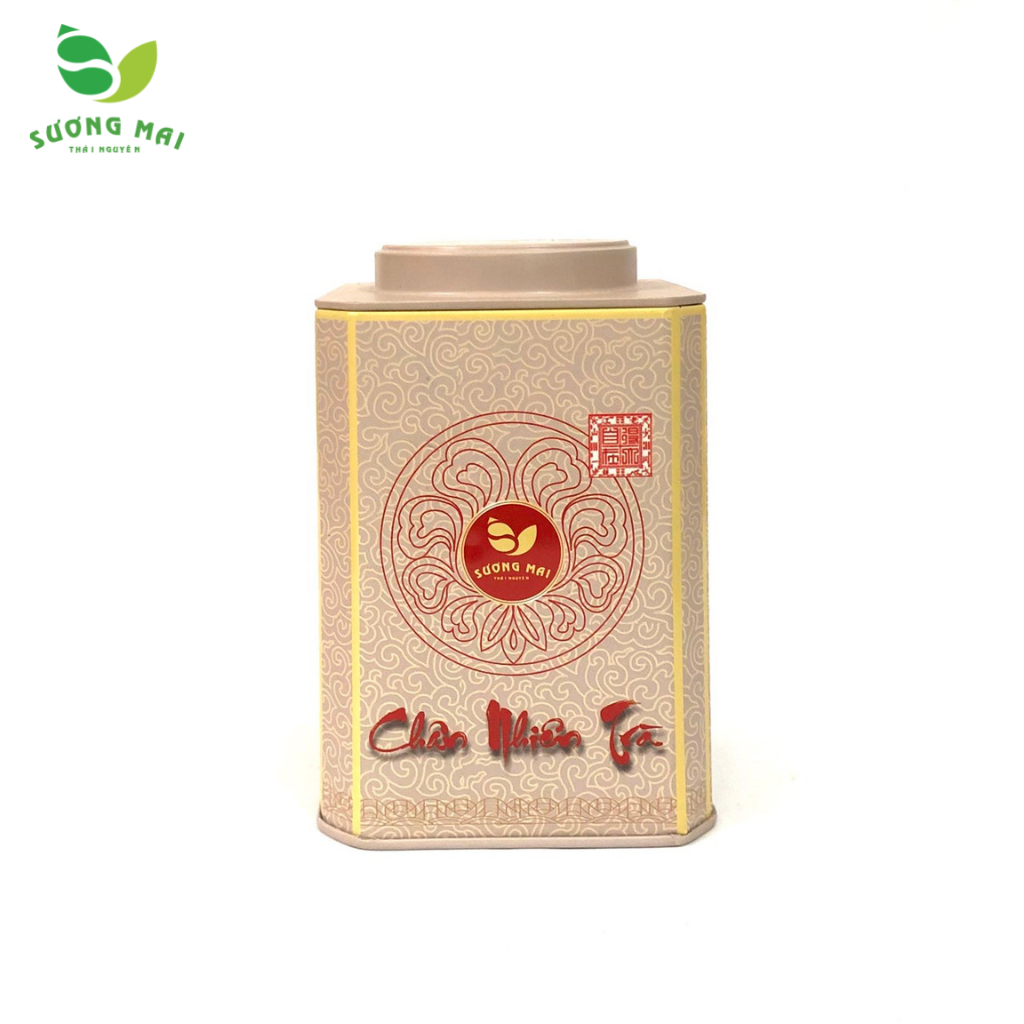 Hộp trà xanh Tân Cương Sương Mai 200g – 2 hộp sắt vuông Đỏ và Trắng