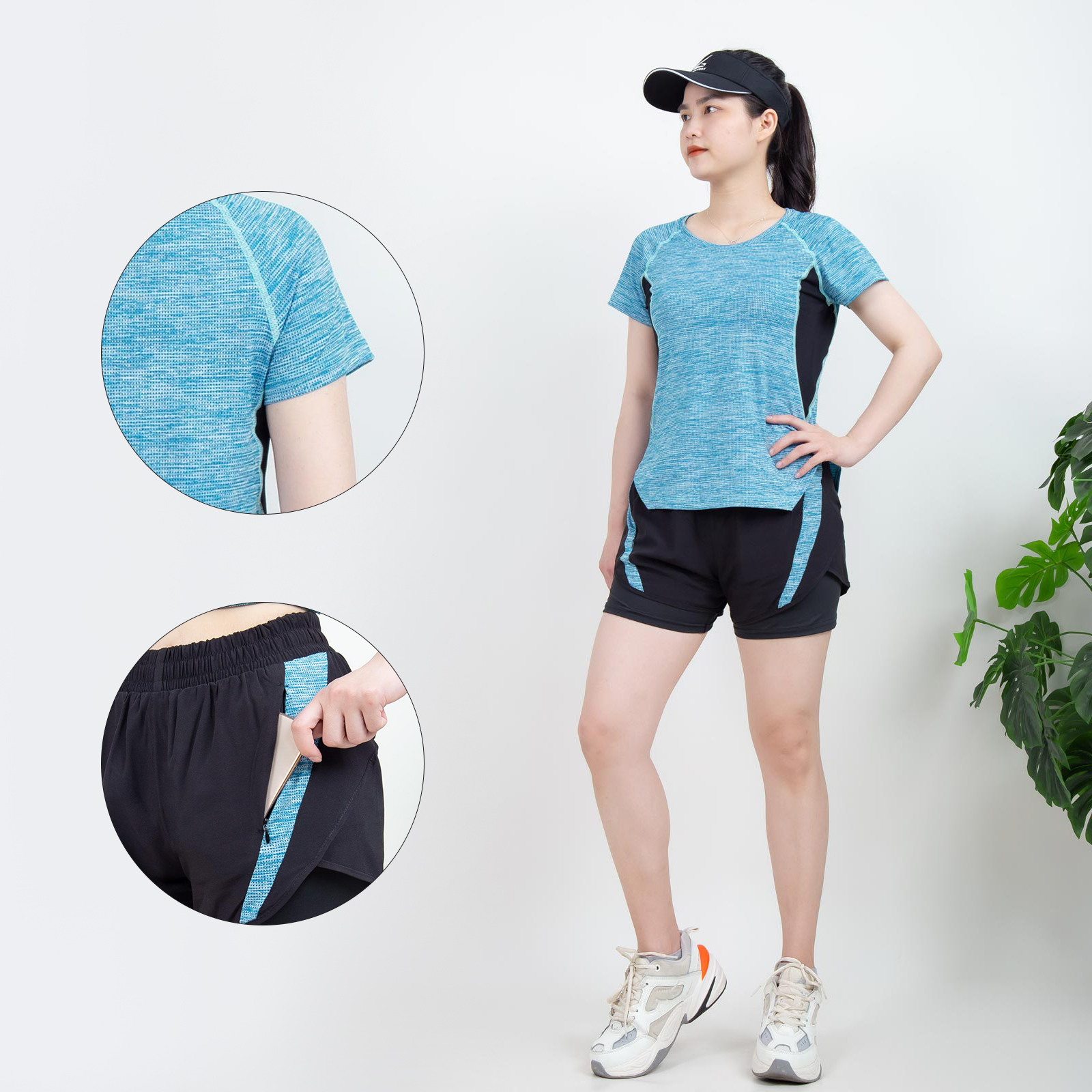 Bộ tập xu hướng hè Boxer Active S005 - Áo thun Glacool T002 cho chạy bộ, tập gym, hoạt động thể thao