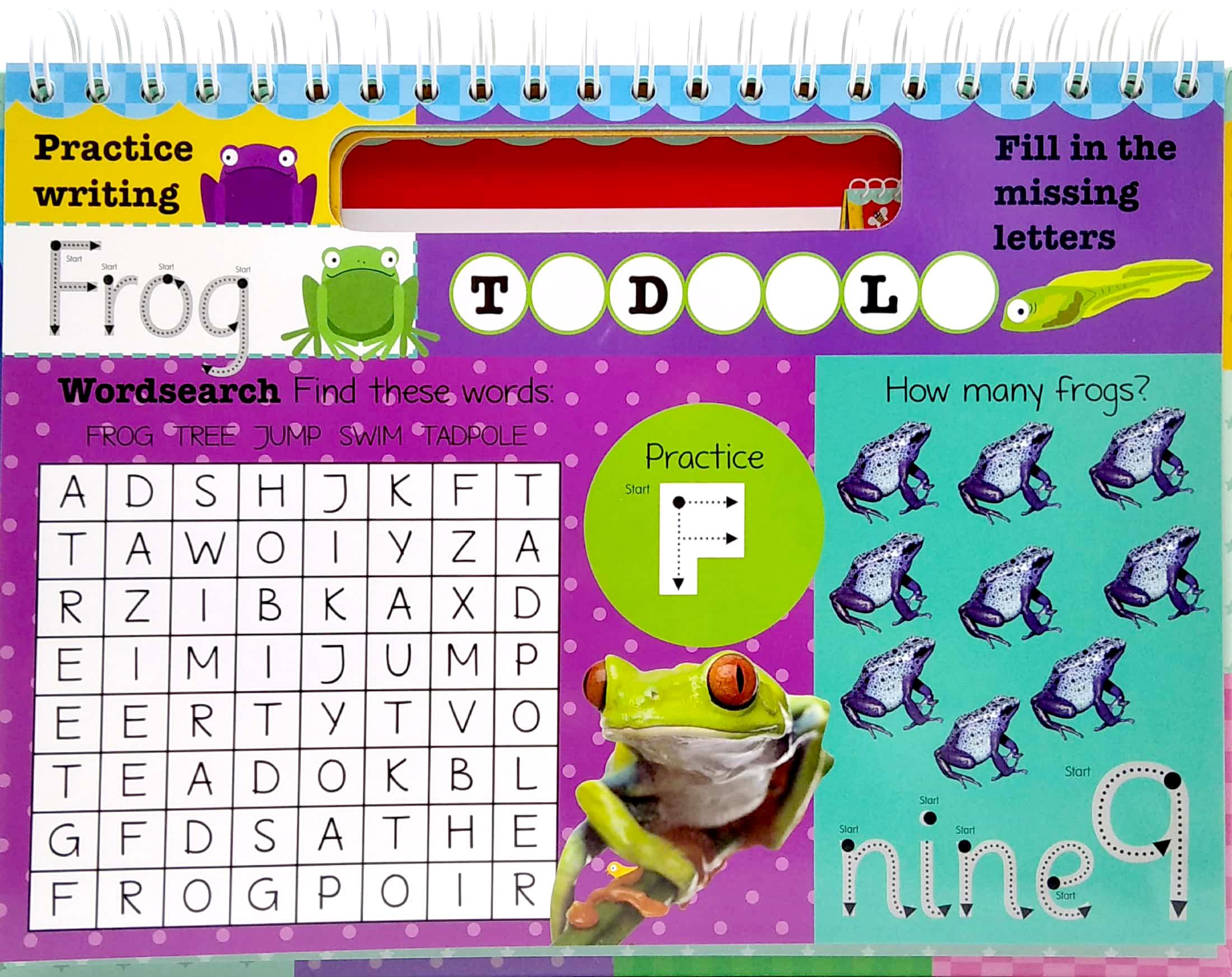 Wipe Clean Easel Book With Pen - Animals