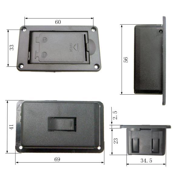 Guitar Bass Parts Black Battery Hold Box Cover Container for Active Pickup