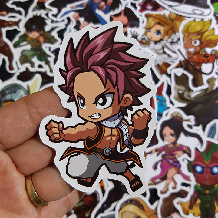 Bộ Sticker dán cao cấp chủ đề NHÂN VẬT HOẠT HÌNH CHIBI - Dùng dán Xe, dán mũ bảo hiểm, dán Laptop