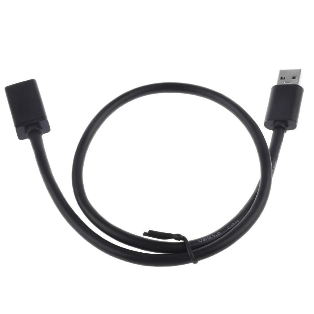 USB 3.0 Type A-Male to A-Female Extender M/F Extension Cable Black 0.5meter
