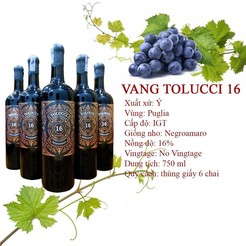 Quà tặng hộp gỗ 3 chai rượu vang Ý Tolucci 16