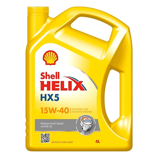 Nhớt động cơ xăng cao cấp SHELL HELIX HX5 15W40 4L