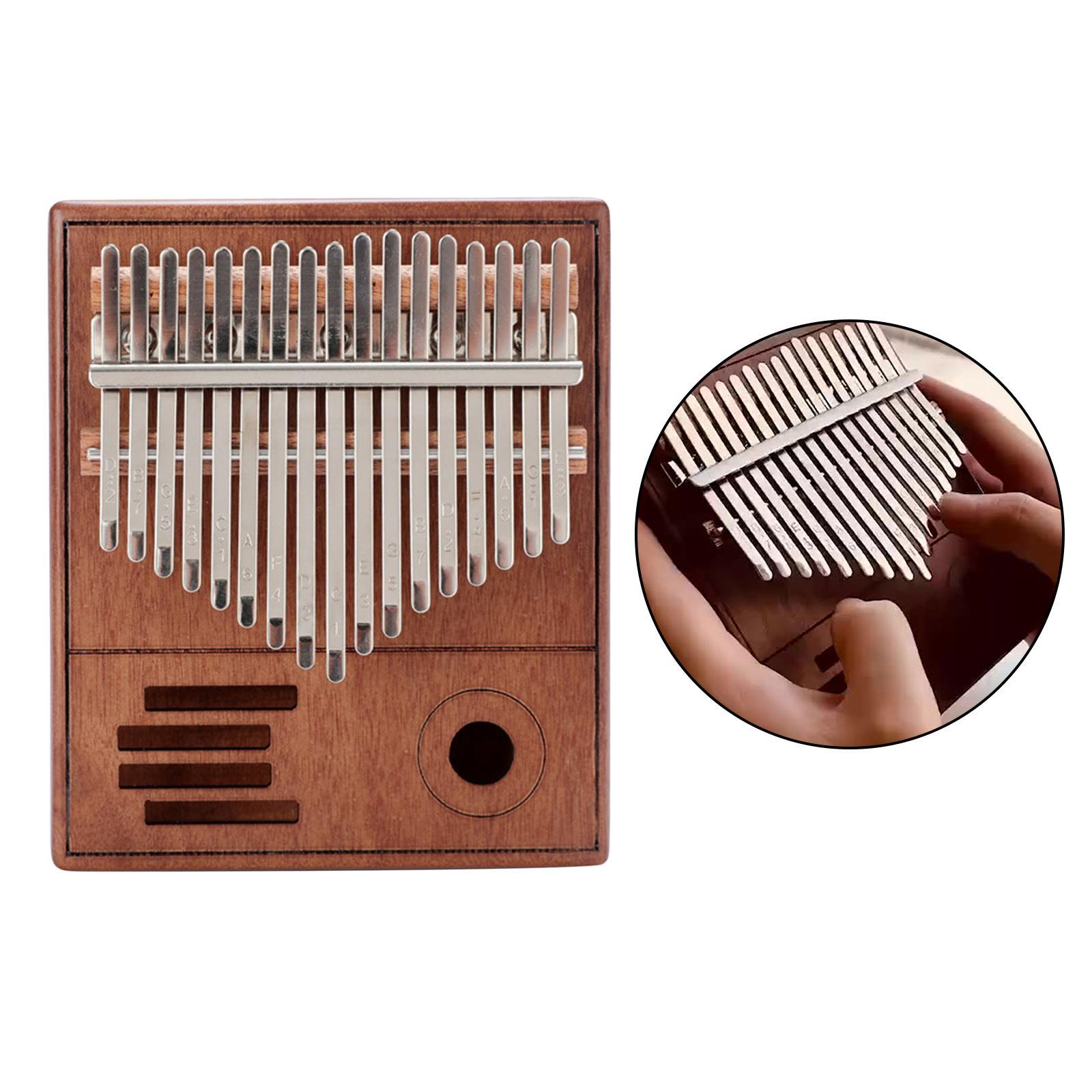 17 Keys Thumb Piano Finger Piano Mbira Musical Instrument Gift Brown