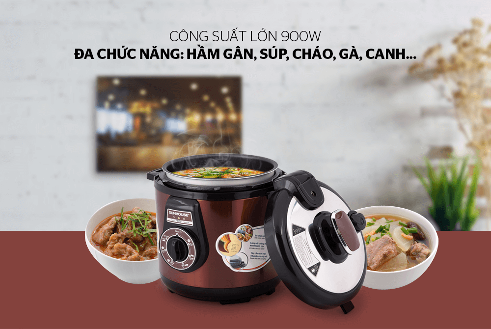 Nồi Áp Suất Điện Đa Năng Sunhouse SHD1562 (6L) - Hàng chính hãng