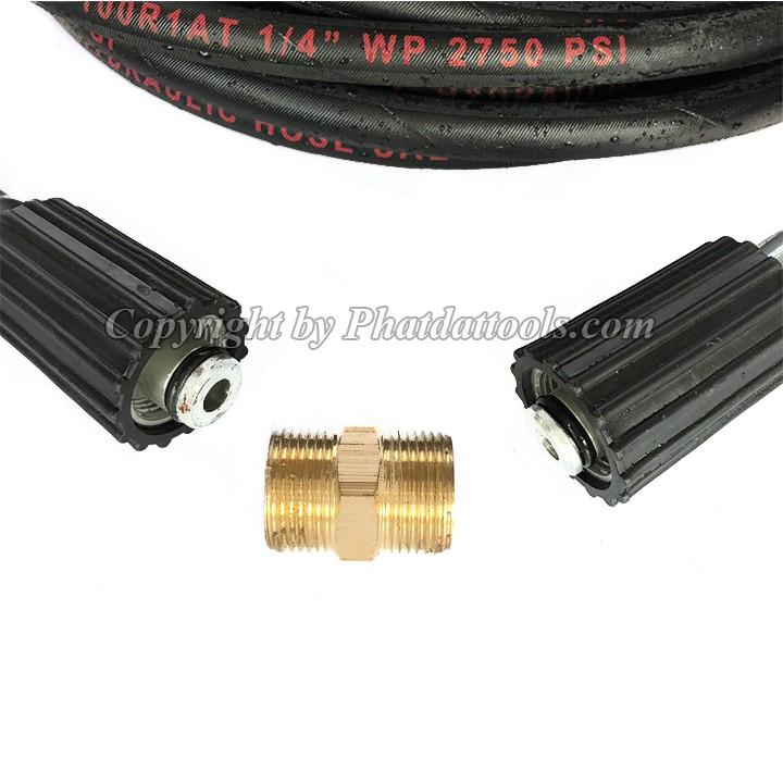 Cuộn dây rửa xe cao áp 20m bố thép siêu bền-Tặng kèm kép đồng nối dây rửa xe