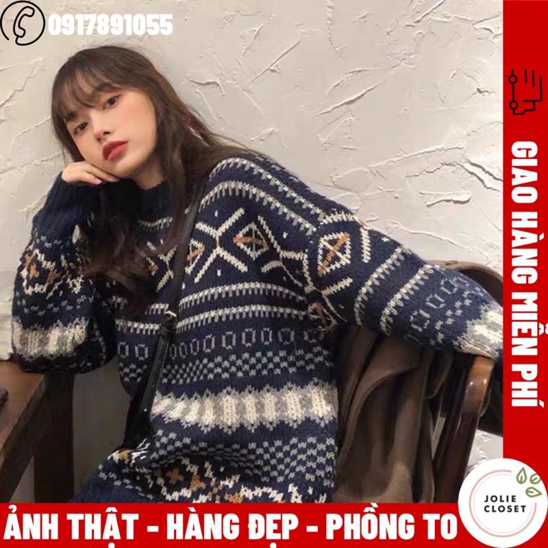 Áo khoác len Áo len thổ cẩm dáng rộng oversize phong cách Hàn Quốc trẻ trung năng động