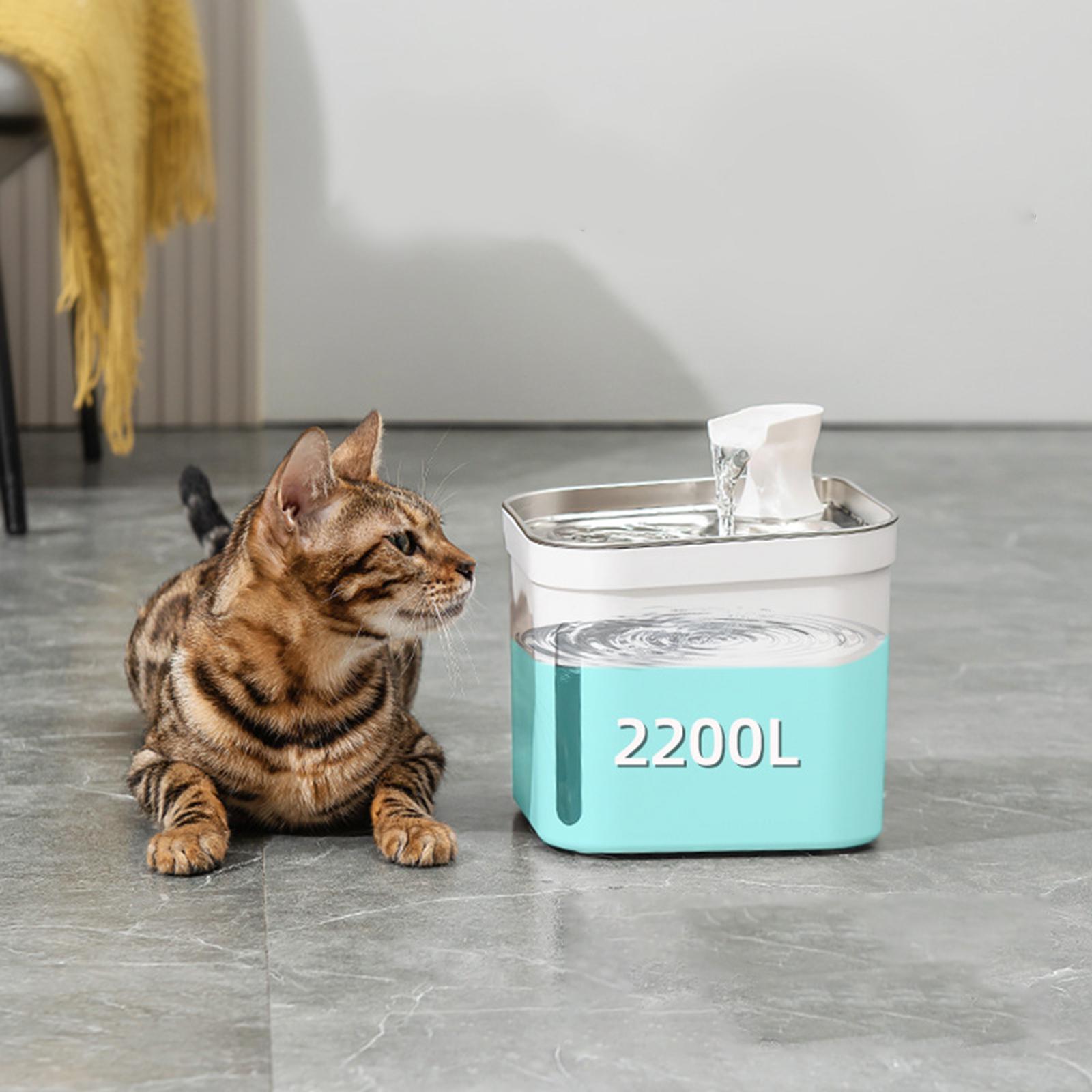 Automatic Dog Water Dispenser Mute Feeding Bowl, Portable Pet Drinking Feeder, 2.2L Cat Water Fountain for Cats Kitten Puppy Dogs Home