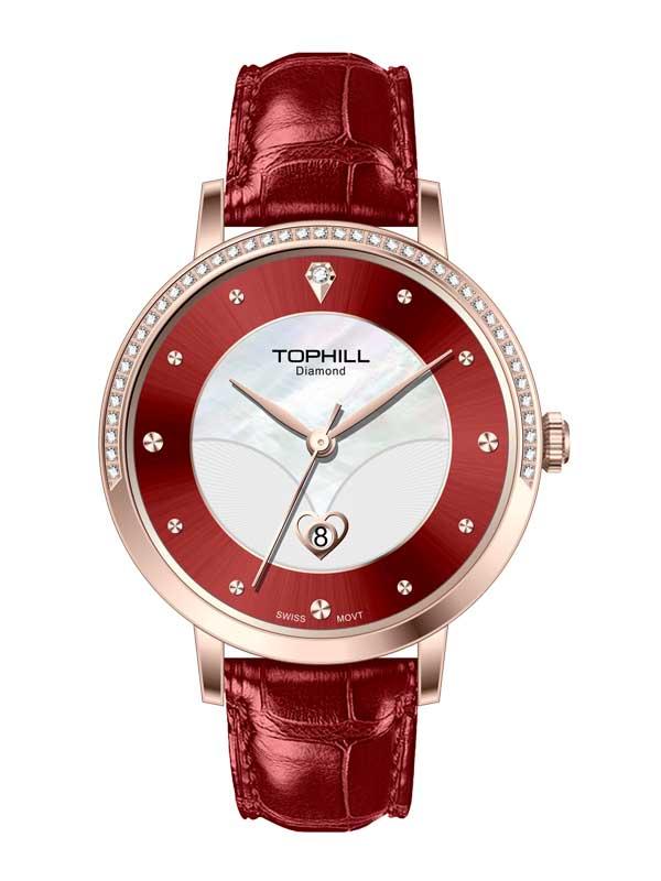 ĐỒNG HỒ TOPHILL TE062L.MR3787 Đồng hồ nữ Thụy Sĩ, kính sapphire, vỏ thép 316L