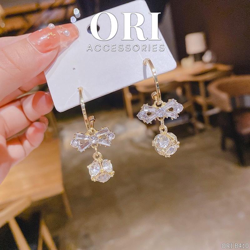 Bông tai nữ dáng dài Glass Snow thời trang sang trọng ORI ACCESSORIES B410