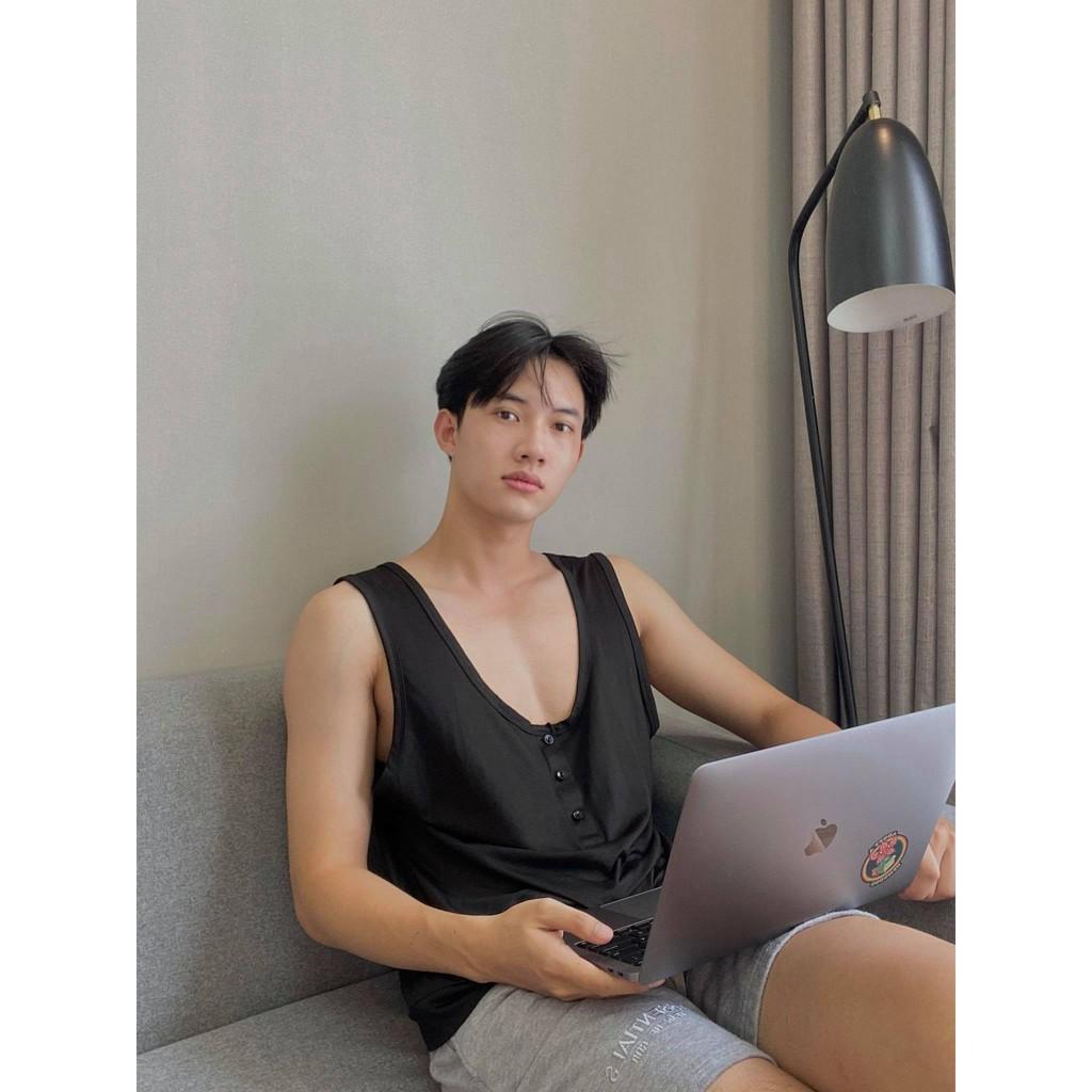 Áo BUTTON NECK TANKTOP VANBYVN
