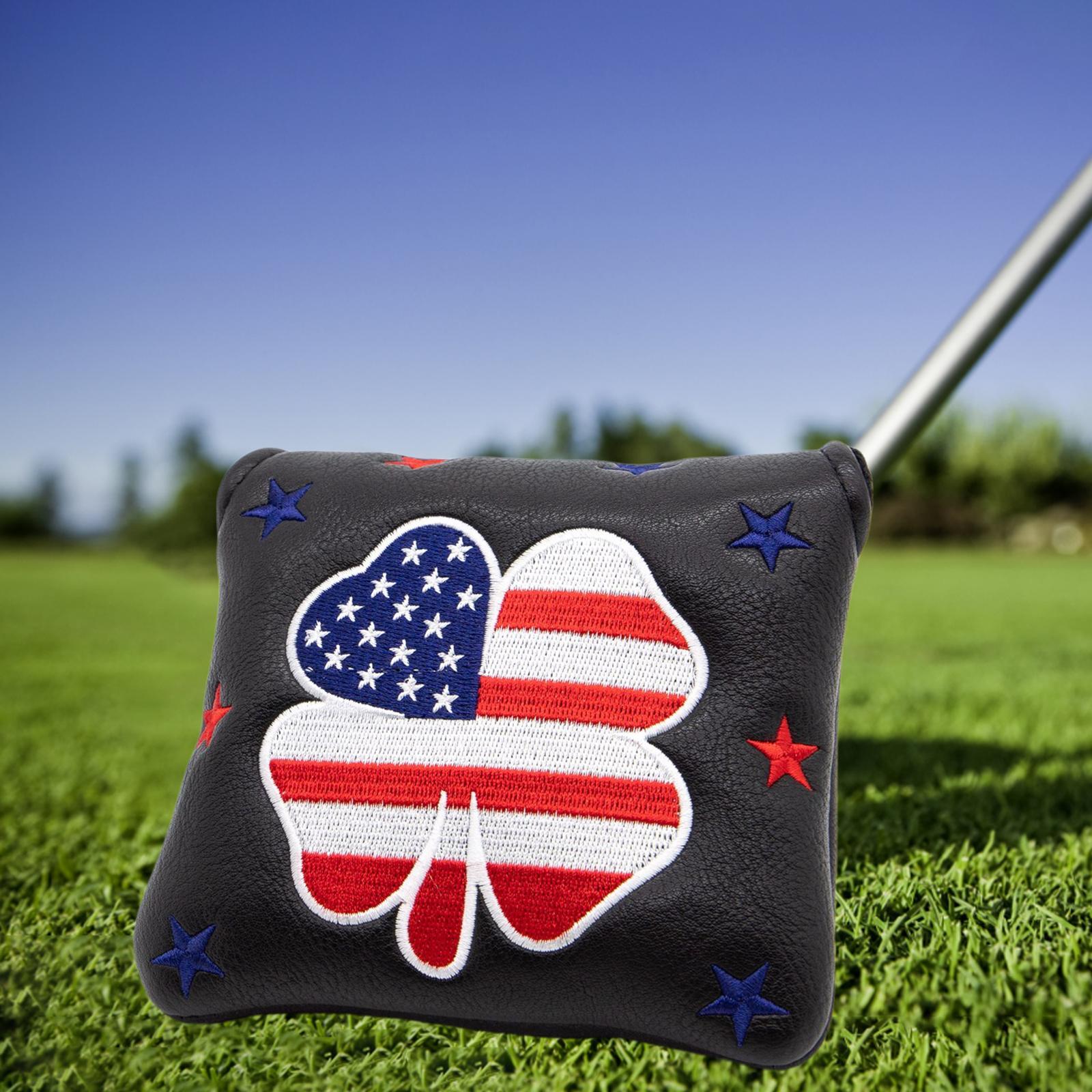 Golf Putter Head Cover PU Leather Magnetic Closure Headcover Protector Case