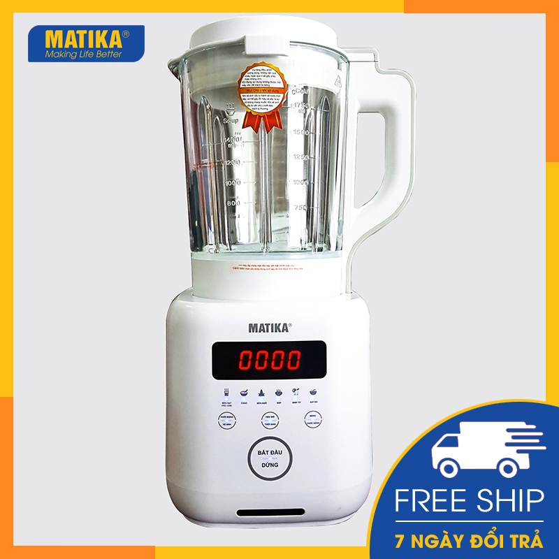 Máy xay sữa hạt MATIKA máy làm sữa đậu nành 1.75l - 800w điều khiển cảm ứng đa chức năng MTK-3175 - Hàng chính hãng