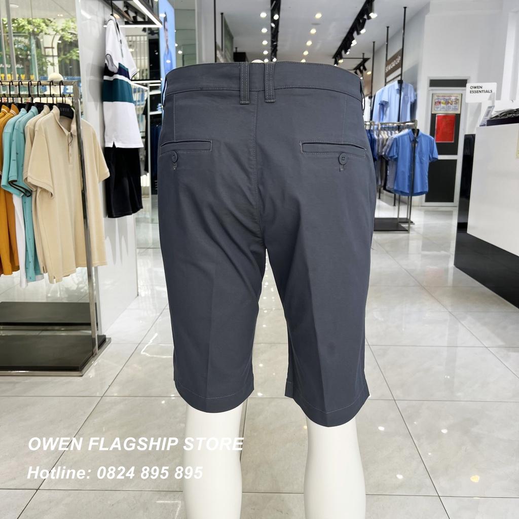 Quần short khaki nam OWEN màu xanh đá SK231290