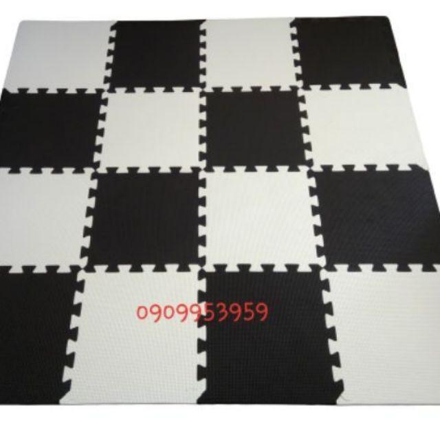 Thảm xốp lót sàn trắng và đen 60×60×1cm