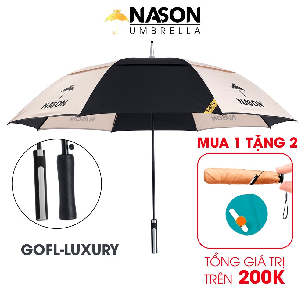 Ô dù Golf 2 tầng cao cấp 30 inch Nason Umbrella Luxury,Tự động một chiều, Chống thấm chống tia UV