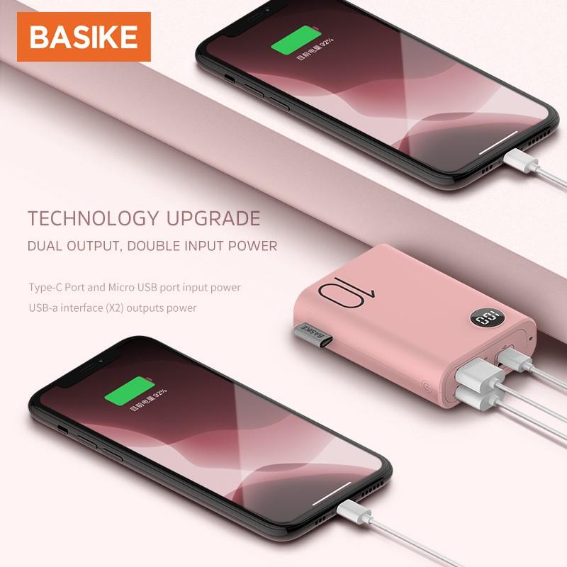 Sạc Dự Phòng BASIKE 10000mAh Màu Macaron Cao Cấp cho iPhone Và Android PF23-Hàng chính hãng