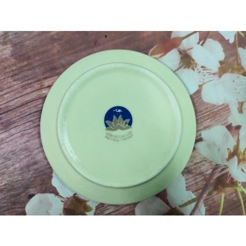 Bộ ấm chén kỷ ban thờ màu vàng kim, gốm sứ bát Tràng