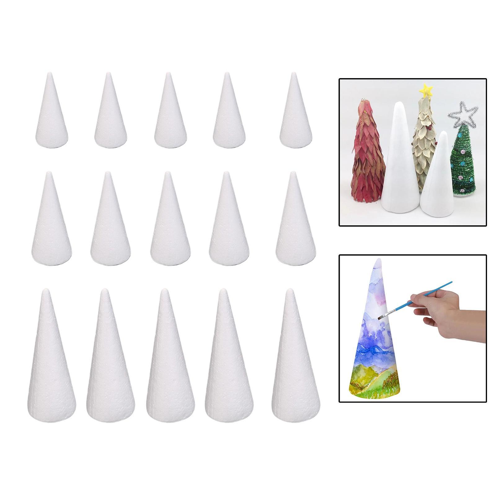 15x Foam Cones for Crafts Christmas Tree Project for Party Table Centerpiece