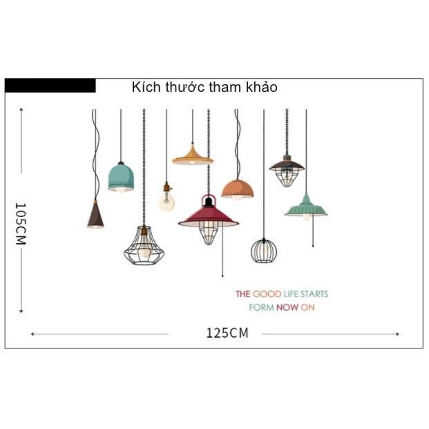 Decal trang trí tường - Rèm màu sắc hiện đại