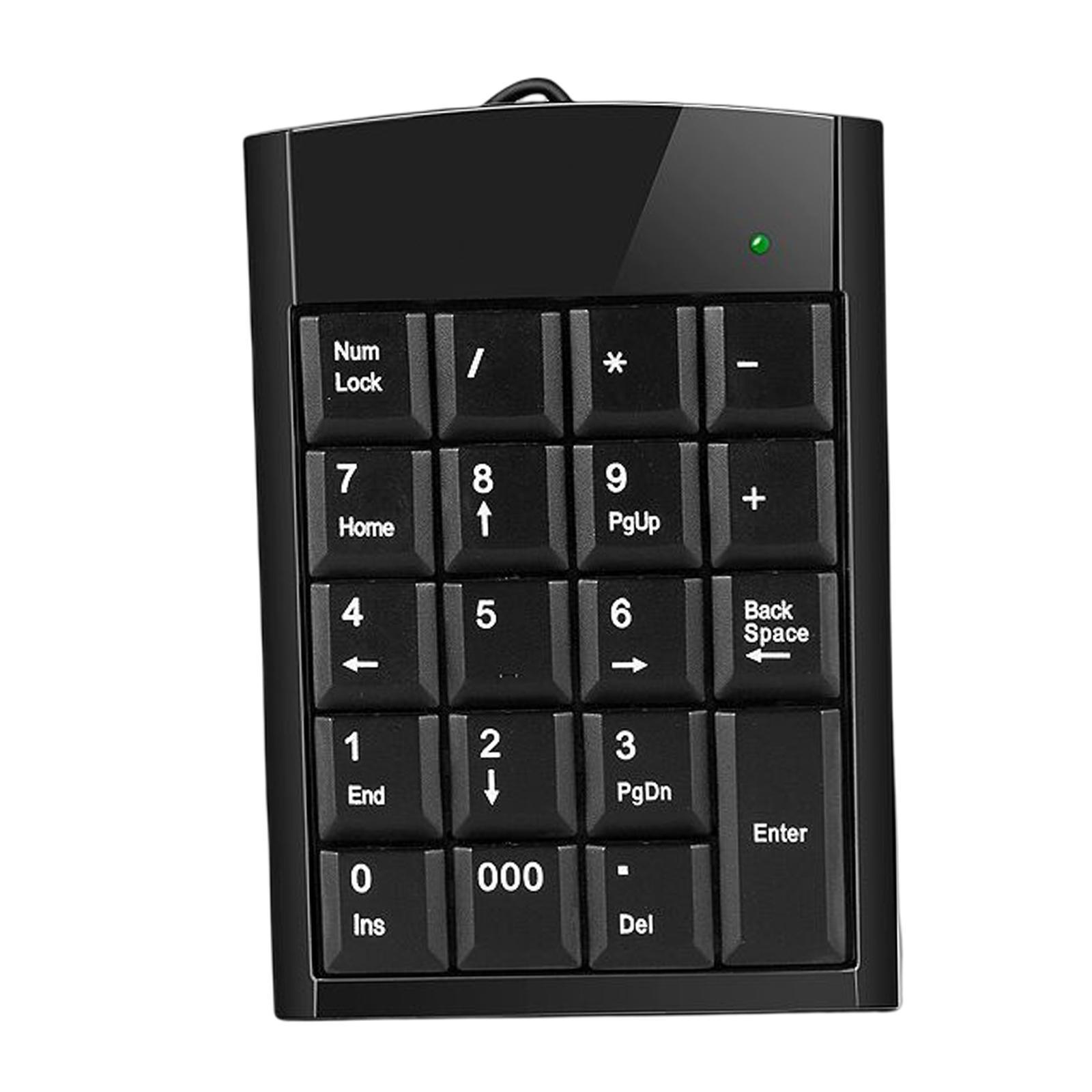 USB Wired Number Pad 19 Key Comfortable for PC Accounting Teller